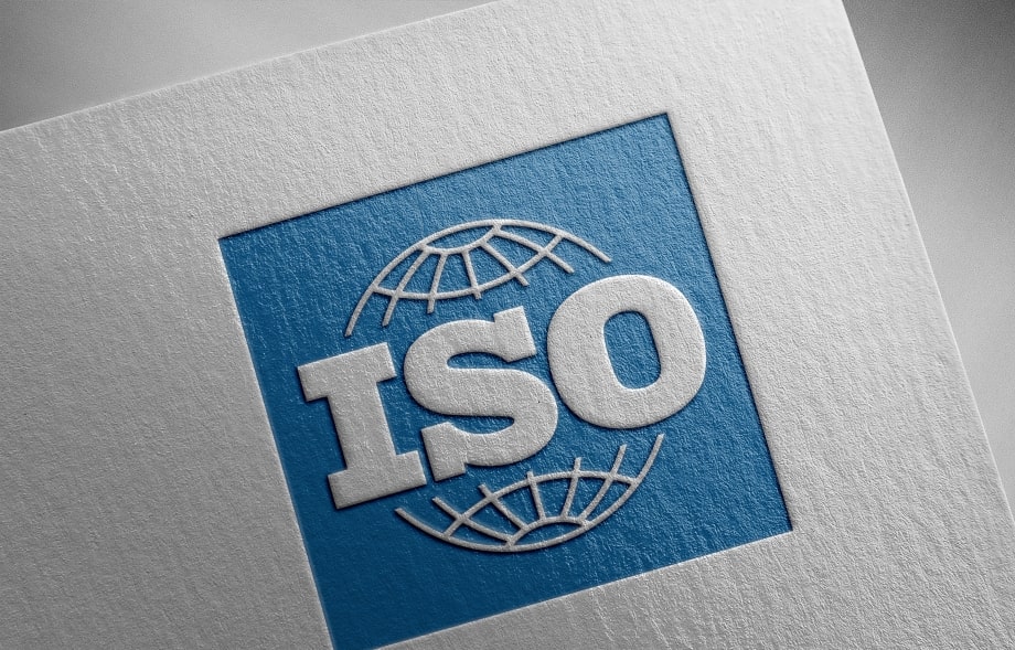 ISO Logo (International Organization for Standardization) auf Papier