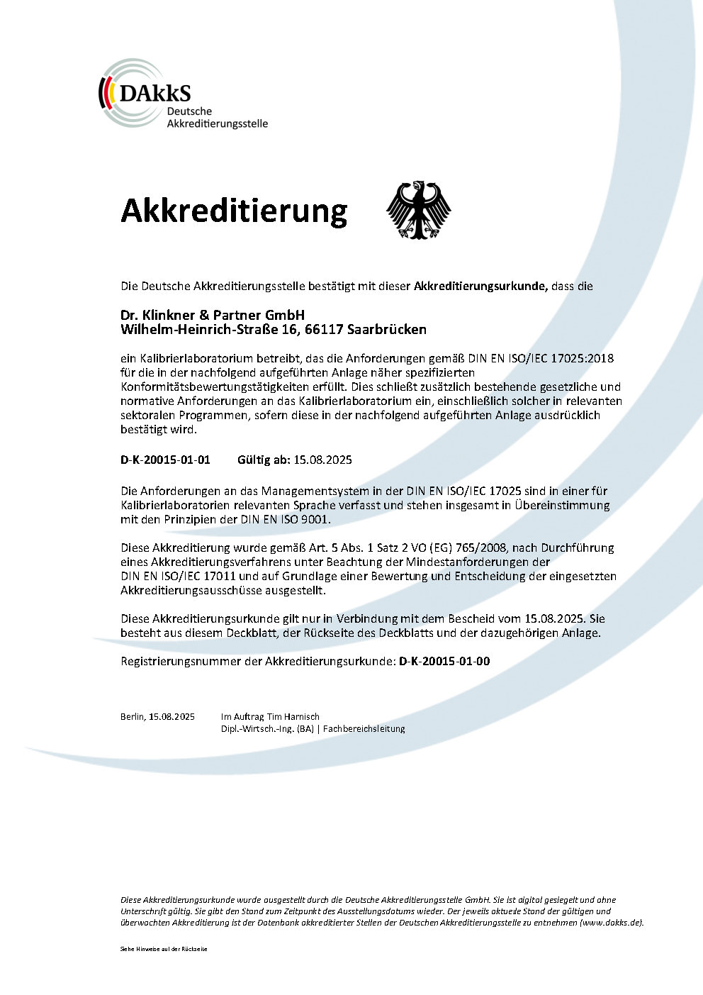 Akkreditierungsurkunde